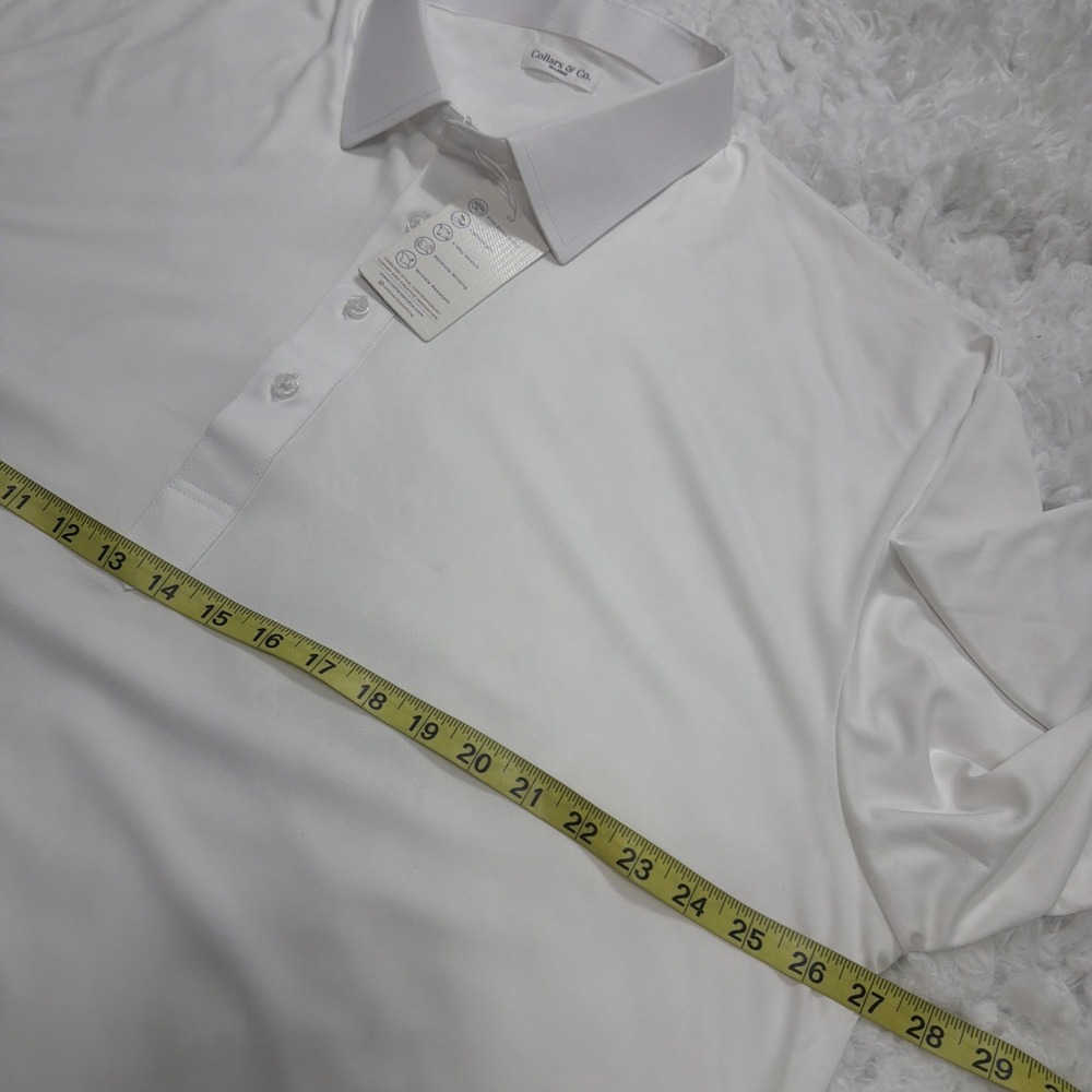Collars and Co Firm Dress Collar Polo Shirt Mens 3XL XXXL Solid White Office New - Picture 9 of 10